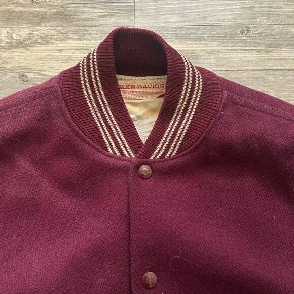 Vintage 40s Columbus Academy Vikings Varsity Jacket Size 44 Chain Stitched - Picture 6 of 8